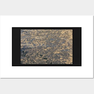 Abstract gold and yellow liquid water Posters and Art